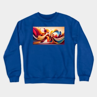 Vibrant 3D Abstract: Dynamic Visual Exploration Crewneck Sweatshirt